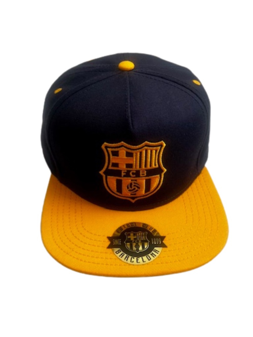 FC‎ Barcelona Snapback Licensed Soccer Cap Navy Gold Casual Streetwear Athletic